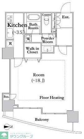 河田町ガーデン クラブフロアの物件間取画像